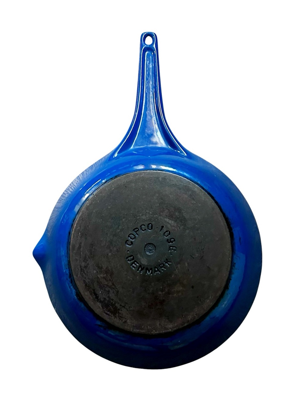 Vintage COPCO Denmark Blue Enamel Cast Iron Skillet